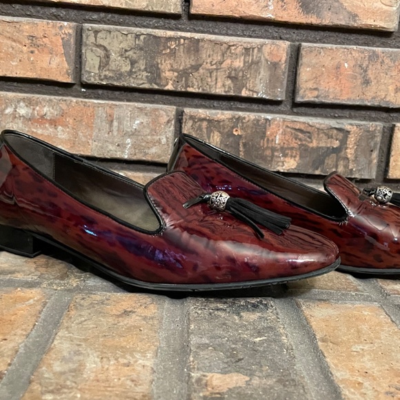 COPY - Brighton Patent Leather * Animal Print * Tassle * Loafers * Size 9 - Picture 4 of 5